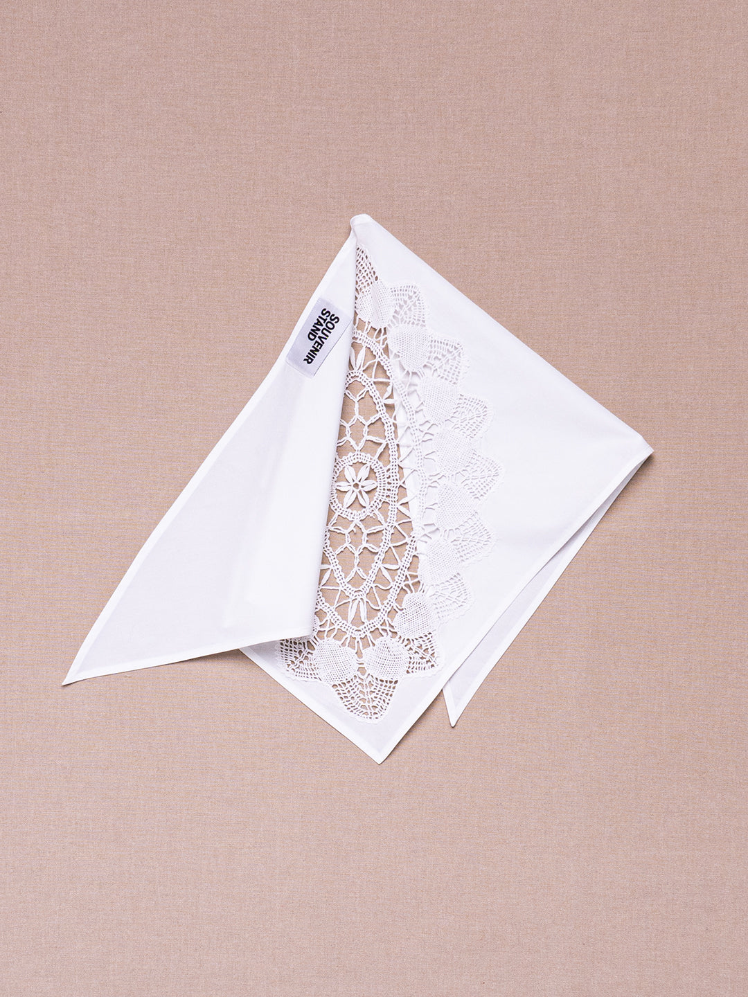 LACE INLAY WHITE SCARF