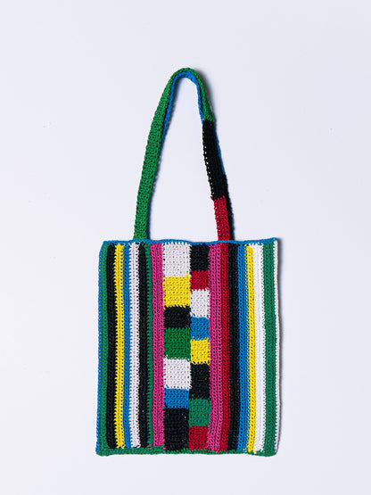 MULTICOLOUR CROCHET TOTE