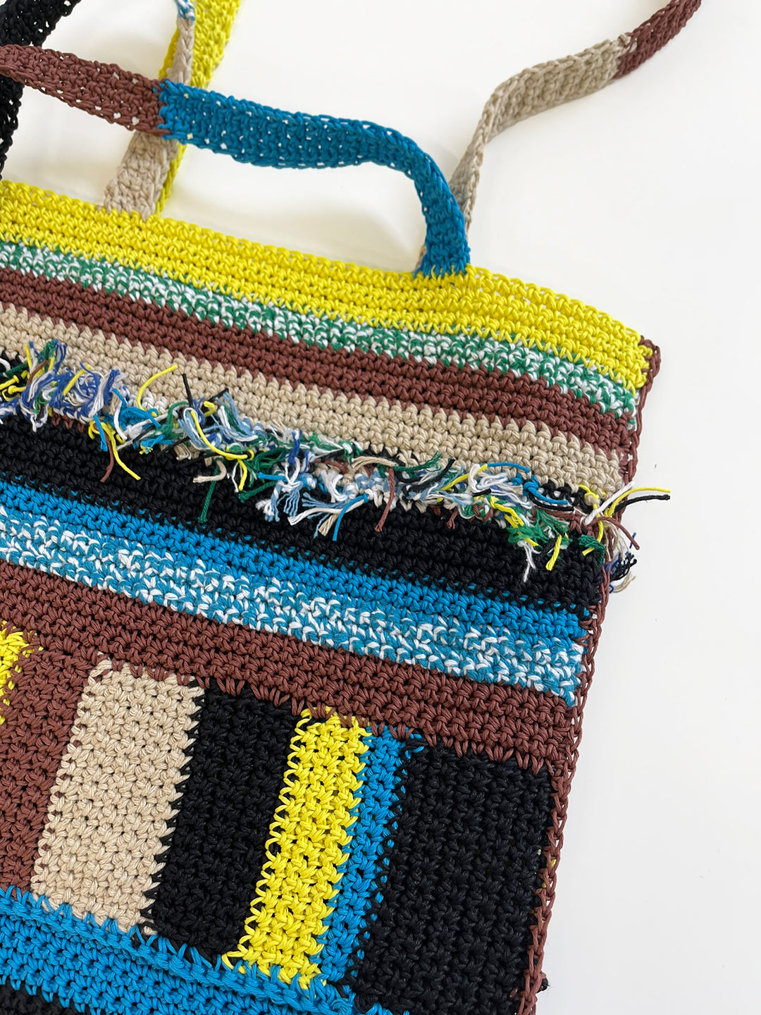 MULTICOLOUR CROCHET TOTE