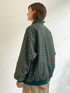 GREEN CHECK BOMBER JACKET