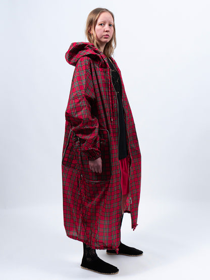 RED TARTAN PARKA / BAG