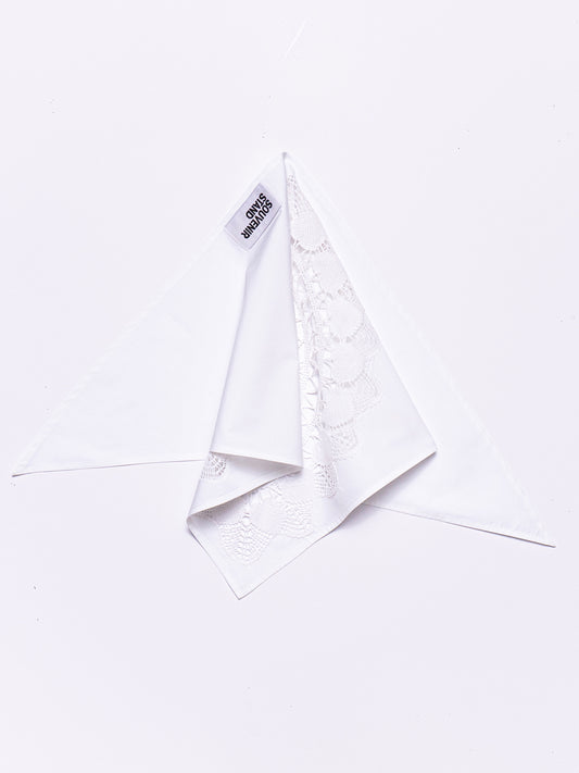 LACE INLAY WHITE SCARF