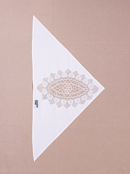LACE INLAY WHITE SCARF