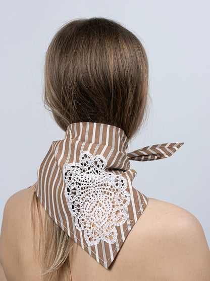 LACE INLAY STRIPE SCARF