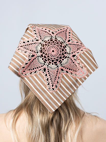 LACE INLAY STRIPE SCARF