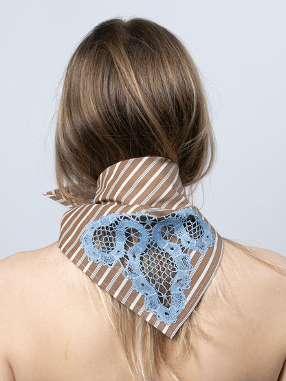 LACE INLAY STRIPE SCARF