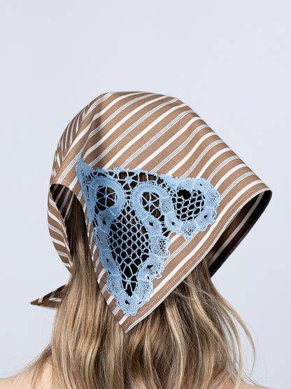 LACE INLAY STRIPE SCARF